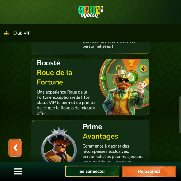 Spin Million Casino — VIP: Ruota Potenziata e Vantaggi